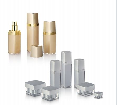 Good price Square Shape Double Walls Facial Cream Lotion Cosmetic Packaging Bottle with Black Cap online